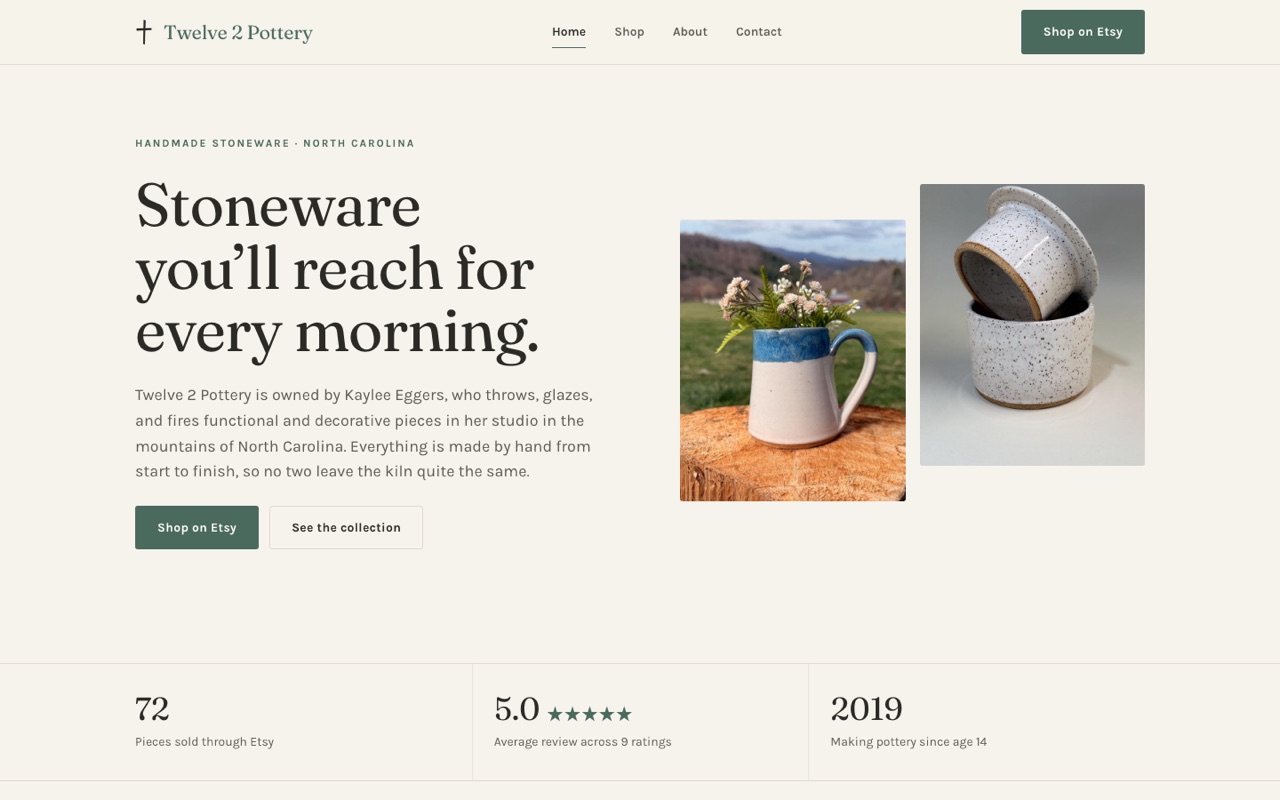 Twelve 2 Pottery home page